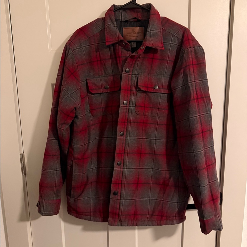 Rugged Elements Men's Red and Gray Plaid Jacket